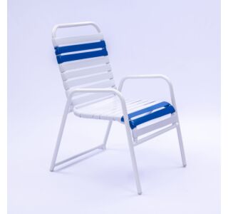 Aruba Strap Dining Chair with Round Aluminum Frame