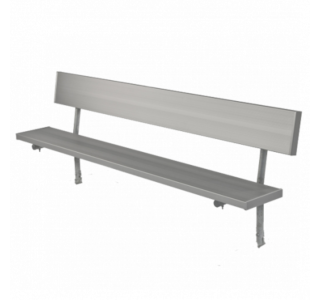 Stationary Bench with Aluminum Plank Seat and Back