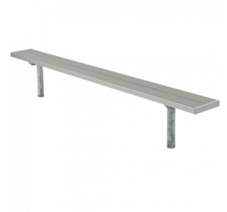 Stationary Backless Bench with Aluminum Plank Seat