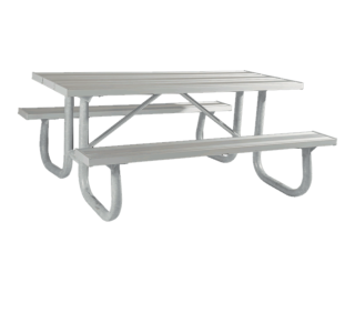 Shenandoah Welded Frame Picnic Table with Aluminum Plank Top and Benches