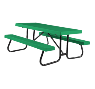 St. James Welded Frame Picnic Table with Fiberglass Plank Top and Benches