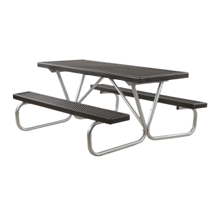 Cascade Bolted Frame Picnic Table with Plastisol Coated Top and Benches