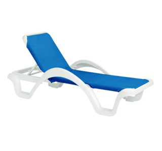 Catalina Adjustable Sling Chaise Lounge With Arms