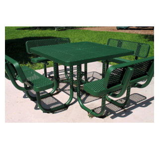 Champion Series Square Picnic Table with Back Rests - Free Standing - 4' Top