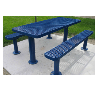 Champion Series Square Picnic Table with Back Rests - Multi-Pedestal - 4' Top