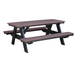 Picnic Table with Attached Benches