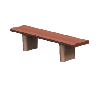 CB Series Concrete Backless Bench with Concave Seat