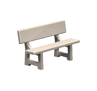PB Series Lakeside Concrete Bench with Back