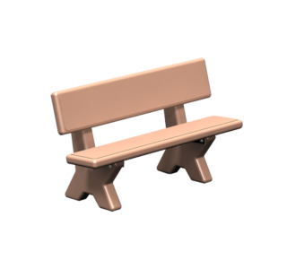 PBX Series X-Terra Concrete Bench with Back
