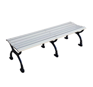 Victorian Backless Bench with Aluminum Slat Seat