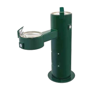 All Purpose Child Height Metal Pedestal Dual Bubbler Drinking Fountain with Standard Valve System
