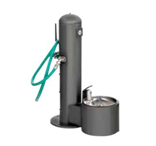 Metal Pedestal Pet Drinking Fountain with Hose Bibb - QS available only in stainless steel with clear coat