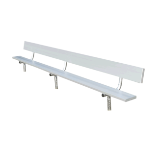 Permanent Players Bench With Steel Legs, With Backrest, In-Ground Mount