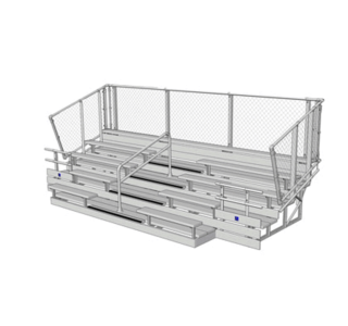 10 Row ADA Series Bleacher with Aluminum Frame and Chain-Link Guardrail