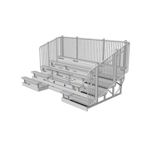 10 Row ADA Series Bleacher with Aluminum Frame and Vertical Picket Guardrail