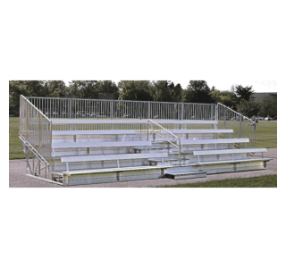 4 Row Superior Seat Series Bleacher with Aluminum Frame and Vertical Picket Guardrail