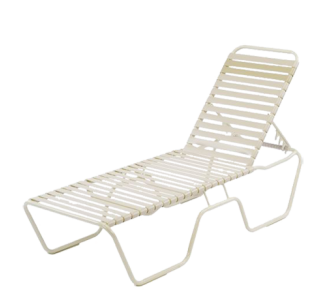 Country Club Strap Armless Chaise Lounge with Aluminum Glides