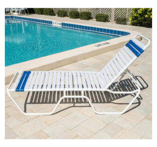 Quick Ship Country Club Strap Chaise Lounge