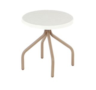 Round Fiberglass Top Side Table with Round Tube Base