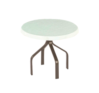 Round Fiberglass Top Side Table with Flat Tube Base