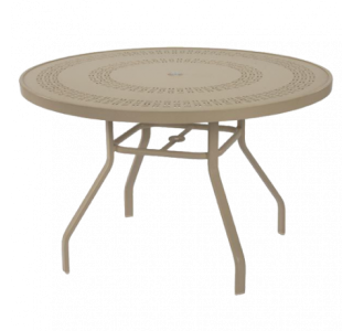 Mayan Round Punched Aluminum Top Dining Table