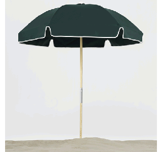 Avalon Collection 6.5' Hexagon Fiberglass Beach Umbrella with Ash Wood Pole