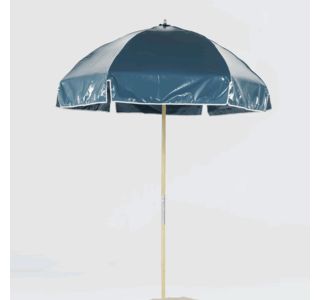 Emerald Coast 6.5' Hexagon Steel Beach Umbrella with Vinyl Top and Wood Pole