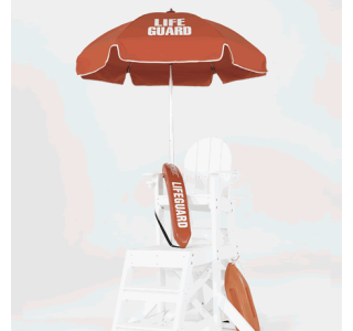 Steel Lifeguard Umbrella with Vinyl Top with Printed 