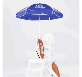 Steel Lifeguard Umbrella with Acrylic Top with Printed 