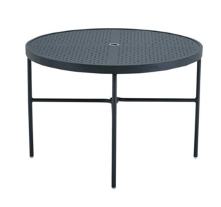 Patterned Boulevard Aluminum 48'' Wide Round Stamped Top Dining Table