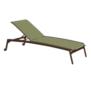Elance Relaxed Sling Armless Chaise Lounge with Wheels