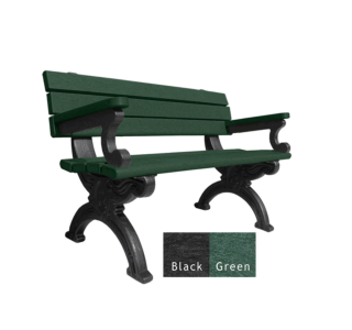 Silhouette Backed Bench with Arms